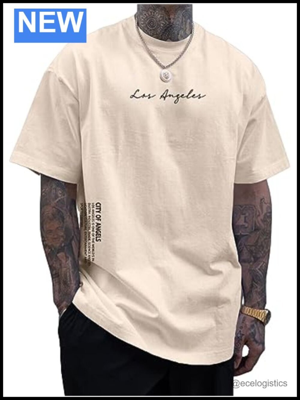 Men's Oversized Graphic Slogan Tee Short Sleeve Drop Shoulder Round Neck